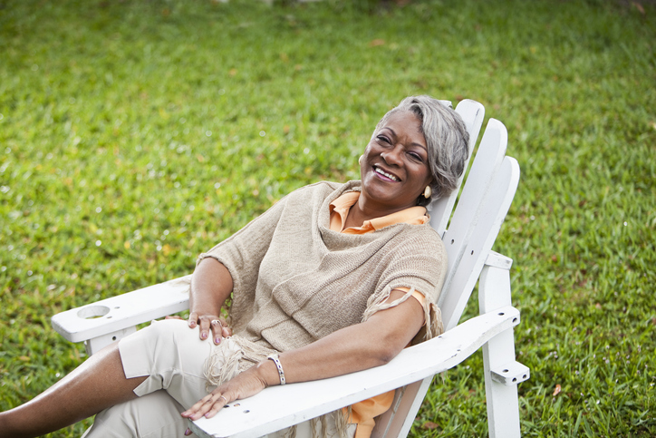 Older black woman reclining